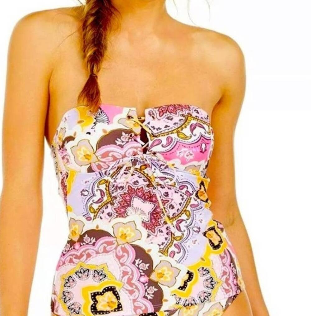 Hula Honey Convertible Bandini Print Tankini Top - XS